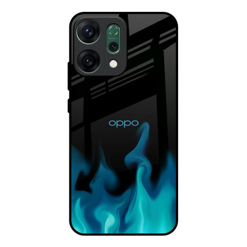 Teal Flames Oppo Reno14 Pro 5G Glass Back Cover Online