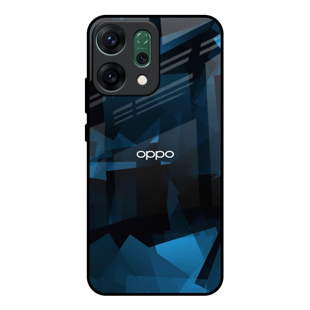 Polygonal Blue Box Oppo Reno14 pro 5G Glass Back Cover Online