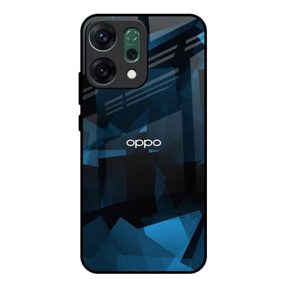 Polygonal Blue Box Oppo Reno14 pro 5G Glass Back Cover Online