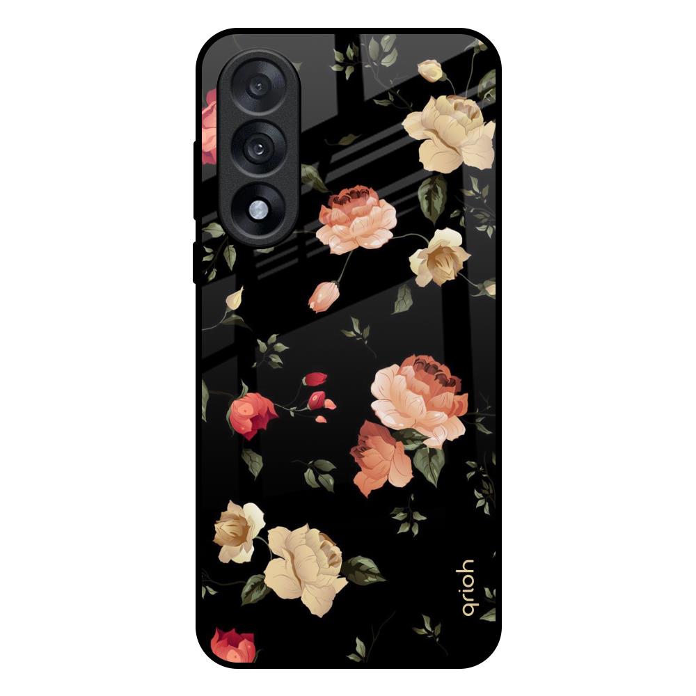 Black Spring Floral OnePlus Nord 5 5G Glass Back Cover Online