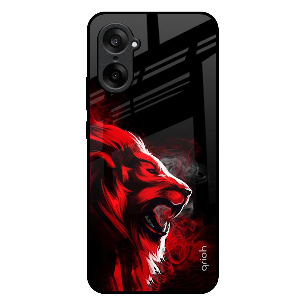 Red Angry Lion OnePlus Nord CE5 5G Glass Back Cover Online