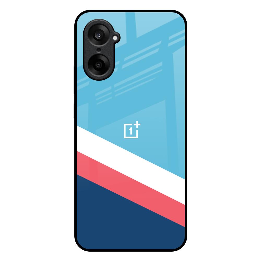 Pink & White Stripes OnePlus Nord CE5 5G Glass Back Cover Online
