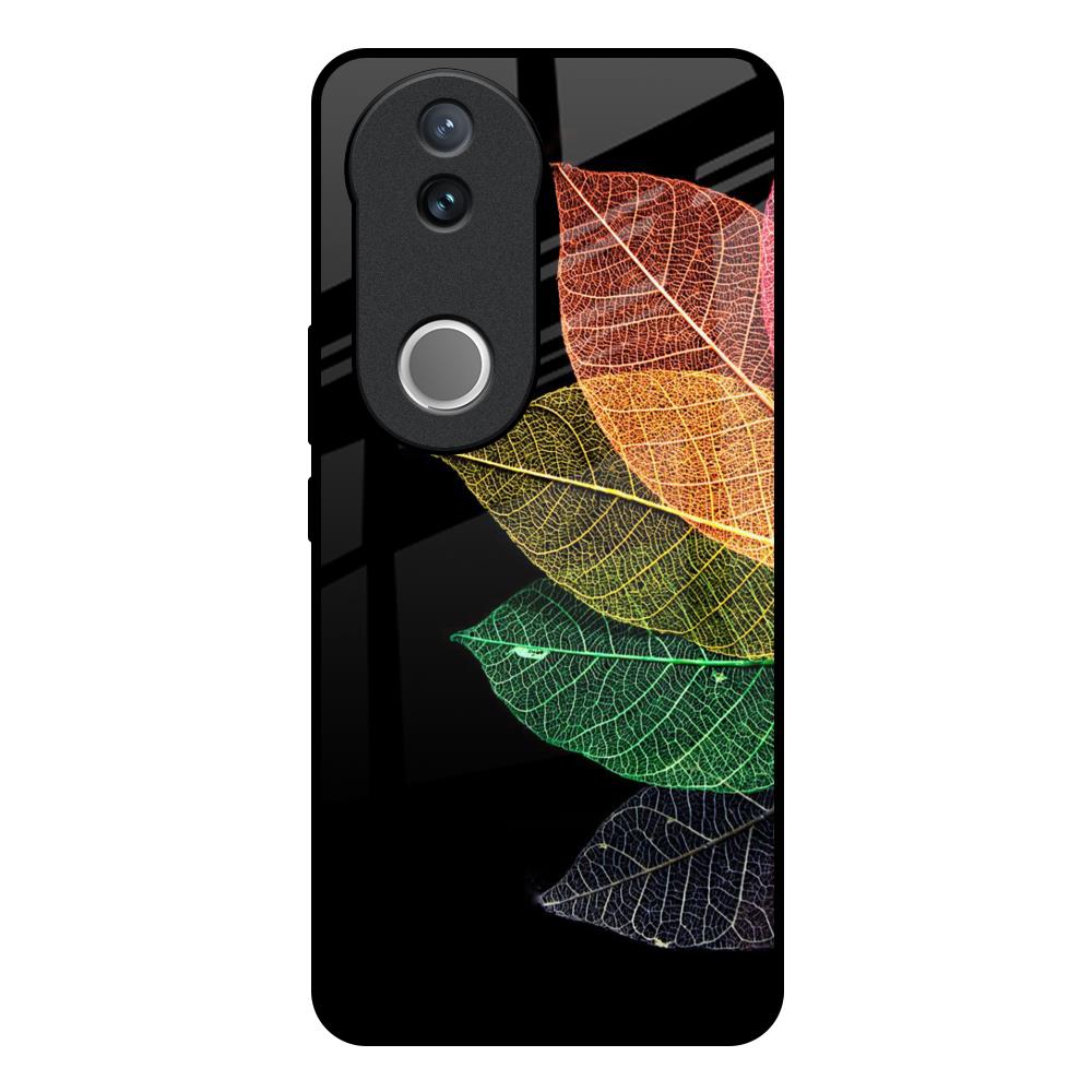 Colorful Leaves IQOO Z10R 5G Glass Back Cover Online