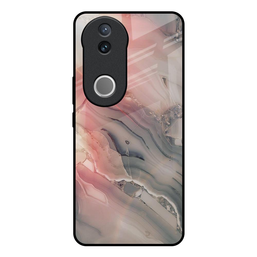 Pink And Grey Marble IQOO Z10R 5G Glass Back Cover Online