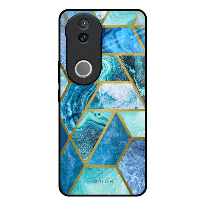 Turquoise Geometrical Marble IQOO Z10R 5G Glass Back Cover Online