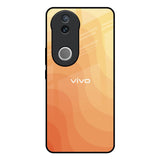 Orange Curve Pattern IQOO Z10R 5G Glass Back Cover Online