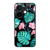 Tropical Leaves & Pink Flowers Vivo X200 FE 5G Glass Back Cover Online