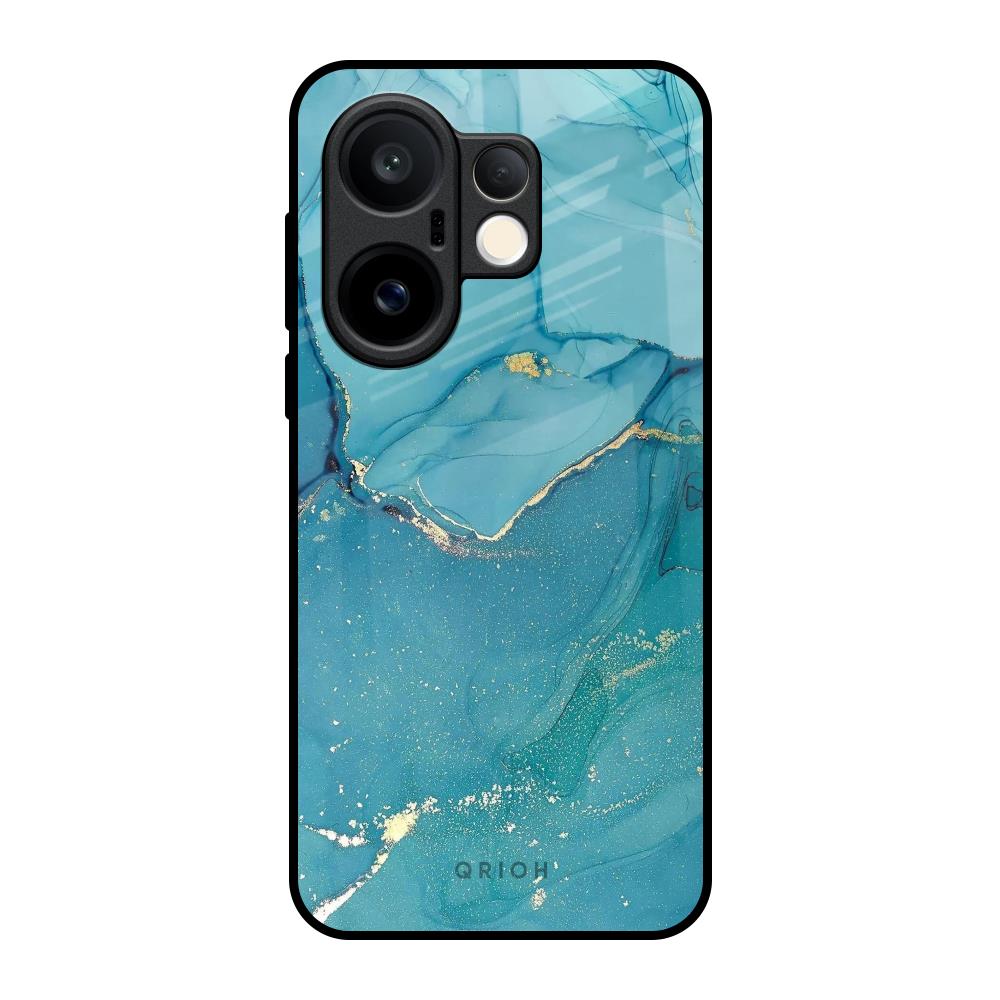 Blue Golden Glitter Vivo X200 FE 5G Glass Back Cover Online
