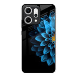 Half Blue Flower Oppo Reno14 5G Glass Back Cover Online