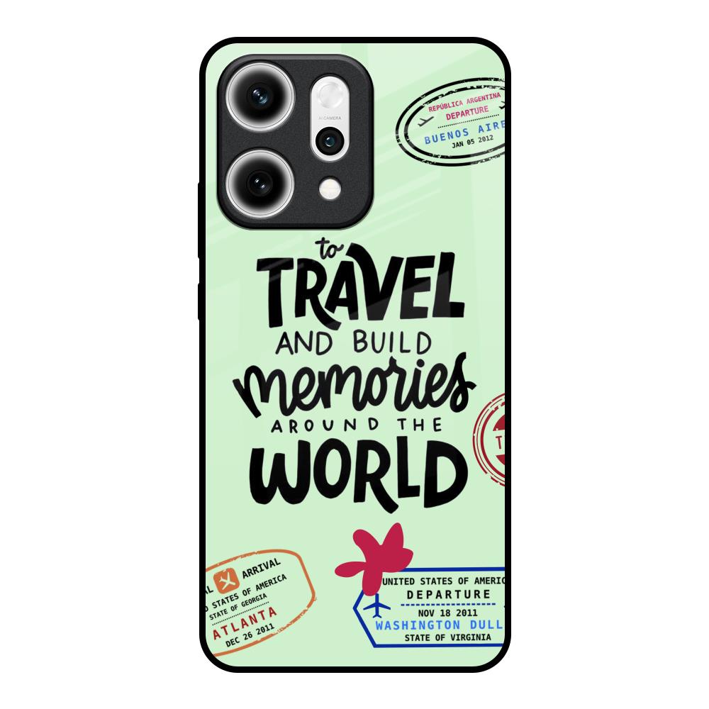 Travel Stamps Oppo Reno14 5G Glass Back Cover Online