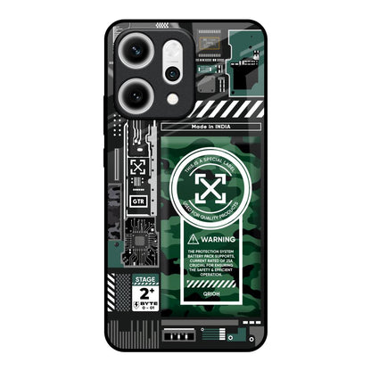 Green Camo Circuit Oppo Reno14 5G Glass Back Cover Online