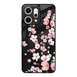 Black Cherry Blossom Oppo Reno14 5G Glass Back Cover Online
