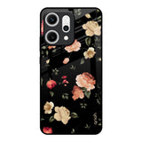 Black Spring Floral Oppo Reno14 5G Glass Back Cover Online