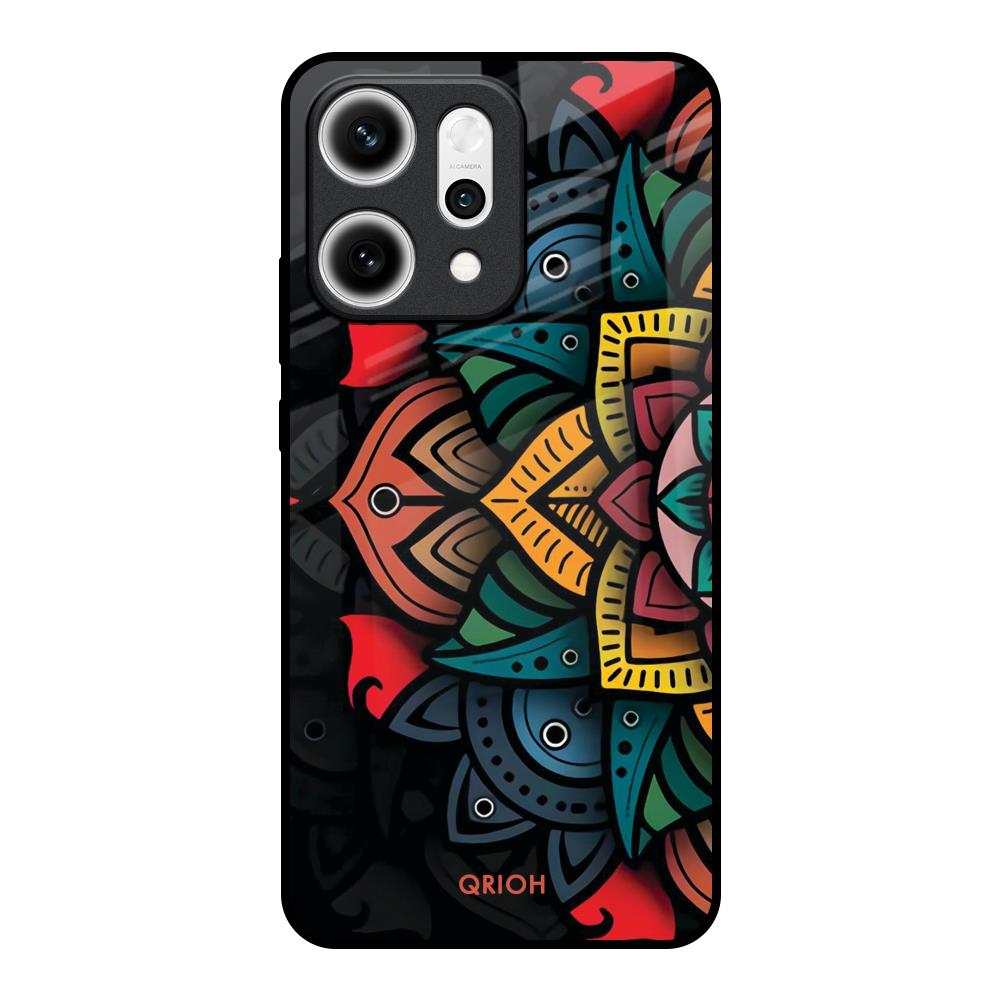 Retro Gorgeous Flower Oppo Reno14 5G Glass Back Cover Online