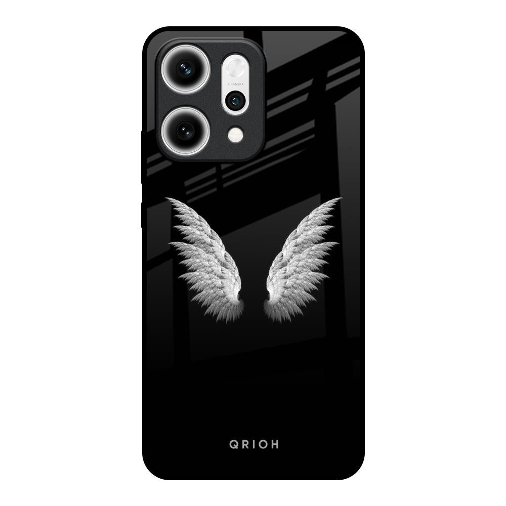 White Angel Wings Oppo Reno14 5G Glass Back Cover Online