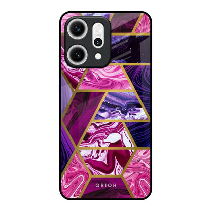 Electroplated Geometric Marble Oppo Reno14 5G Glass Back Cover Online