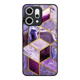 Purple Rhombus Marble Oppo Reno14 5G Glass Back Cover Online