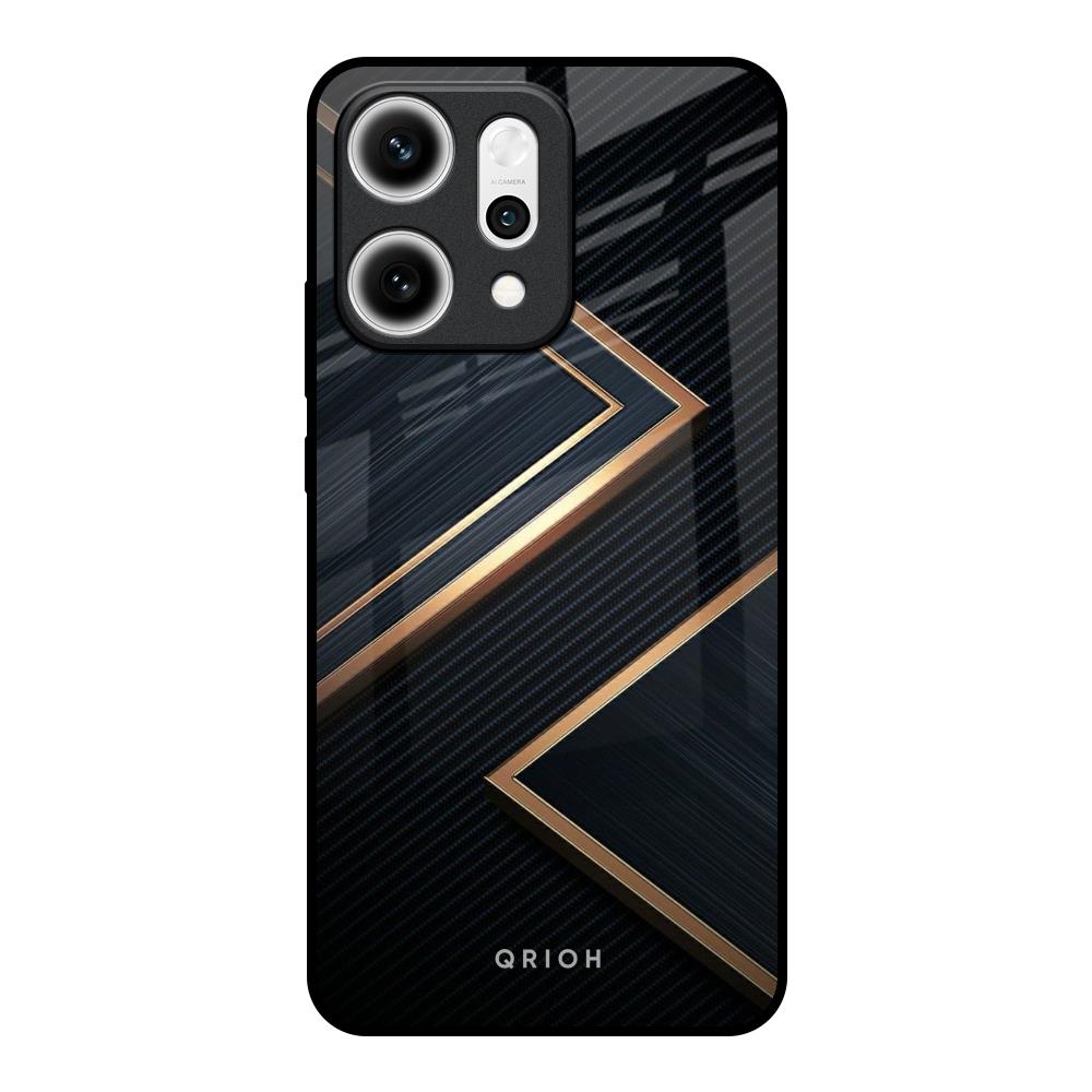 Sleek Golden & Navy Oppo Reno14 5G Glass Back Cover Online