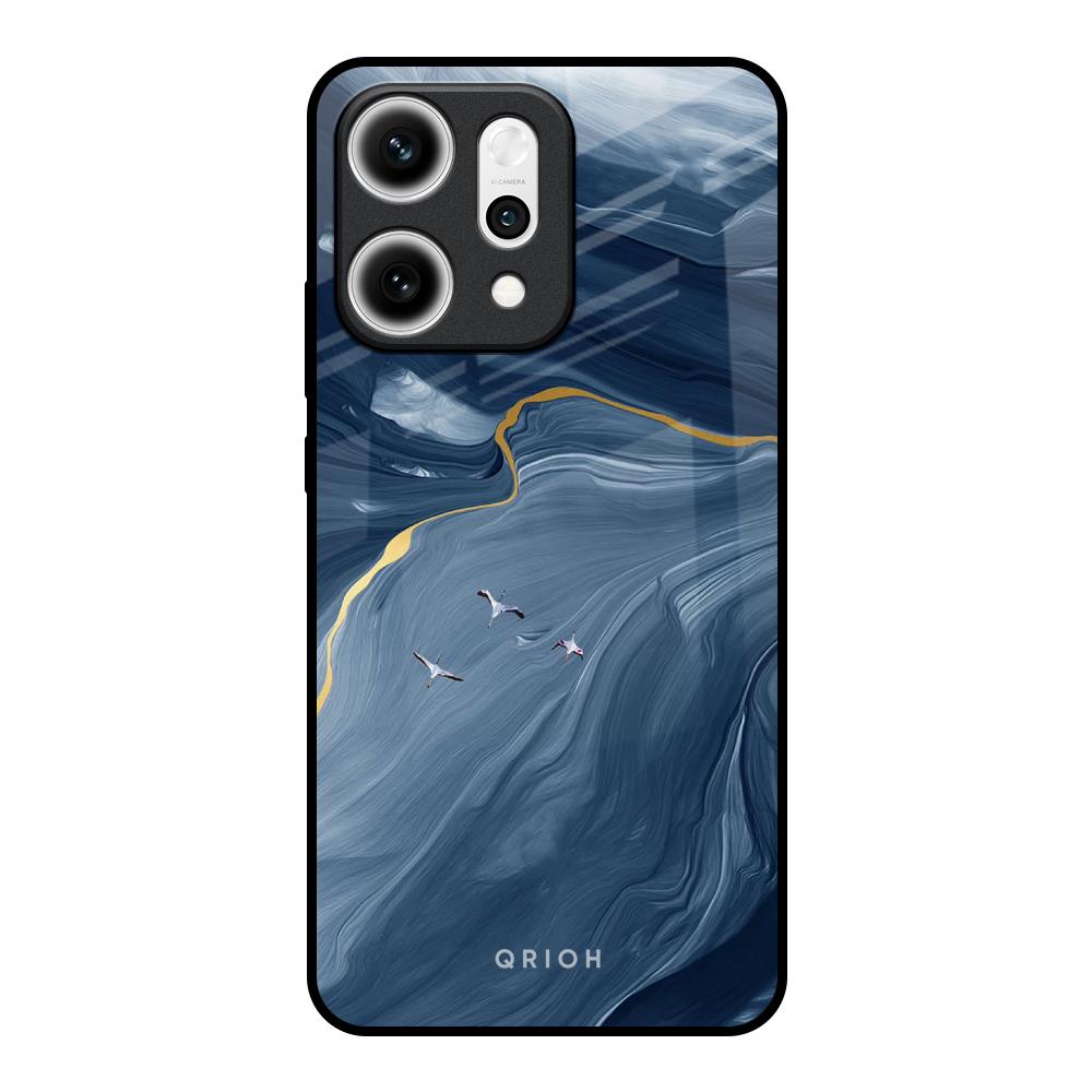 Deep Ocean Marble Oppo Reno14 5G Glass Back Cover Online