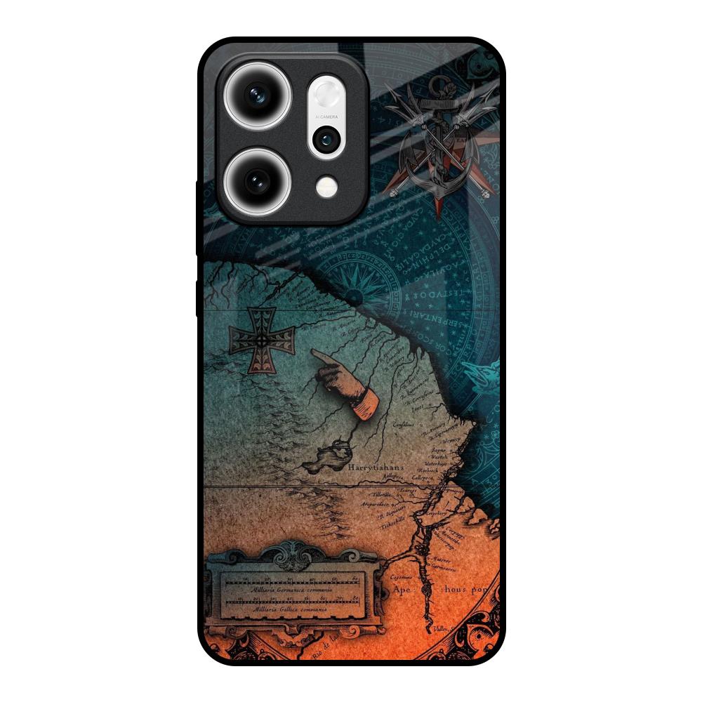 Geographical Map Oppo Reno14 5G Glass Back Cover Online