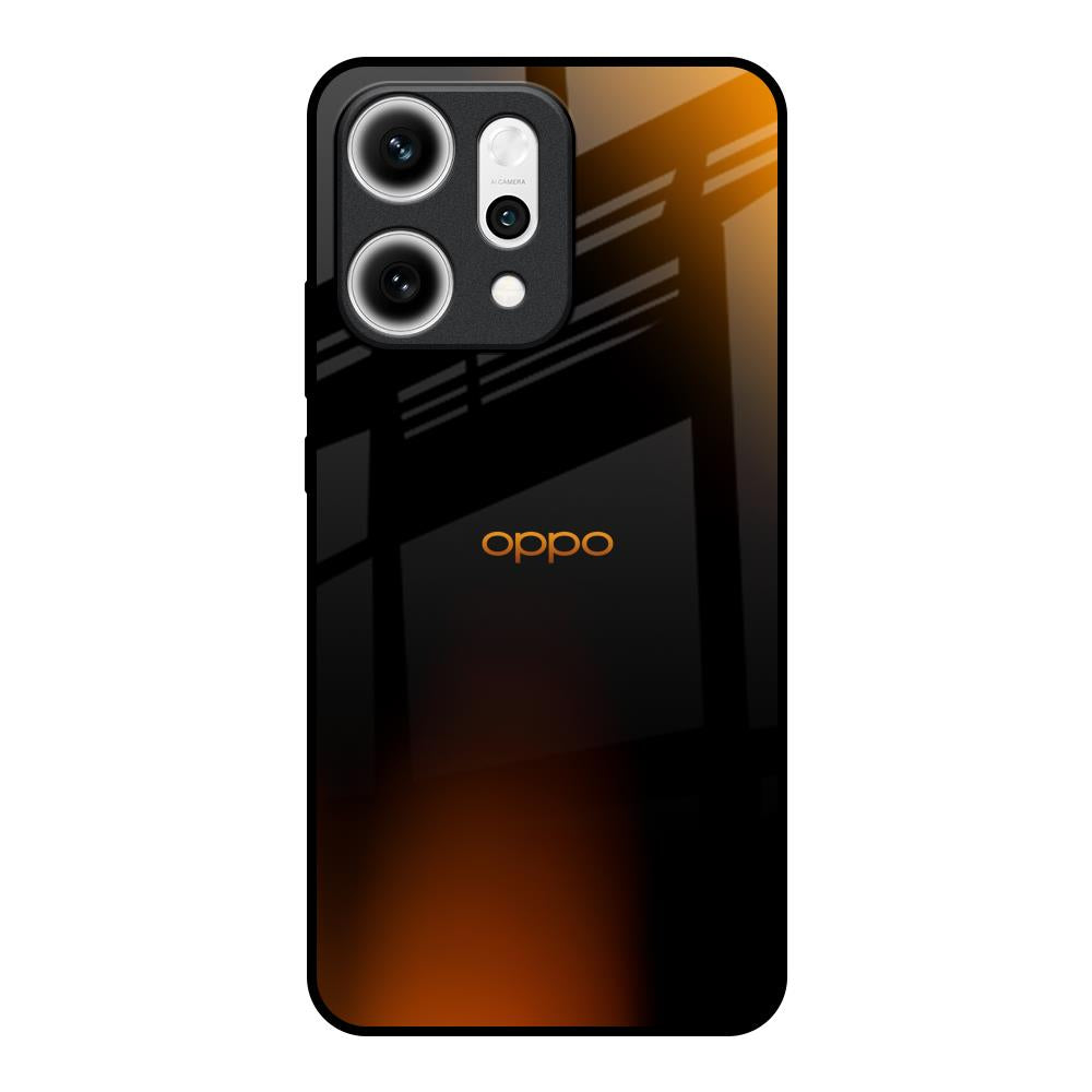 Orange Black Fusion Oppo Reno14 5G Glass Back Cover Online