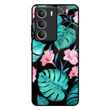 Tropical Leaves & Pink Flowers Realme Narzo 80 Lite 5G Glass Back Cover Online