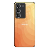 Orange Curve Pattern Realme Narzo 80 Lite 5G Glass Back Cover Online