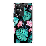 Tropical Leaves & Pink Flowers Realme 14 5G Glass Back Cover Online