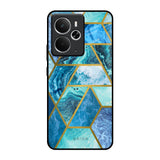 Turquoise Geometrical Marble Realme 14 5G Glass Back Cover Online