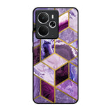 Purple Rhombus Marble Realme 14 5G Glass Back Cover Online