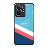Pink & White Stripes Realme 14 5G Glass Back Cover Online