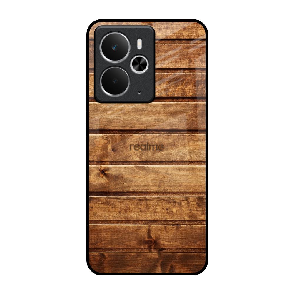 Wooden Planks Realme 14 5G Glass Back Cover Online