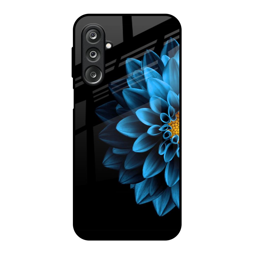 Half Blue Flower Samsung Galaxy M36 5G Glass Back Cover Online