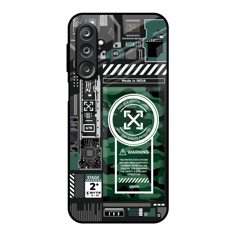Green Camo Circuit Samsung Galaxy M36 5G Glass Back Cover Online