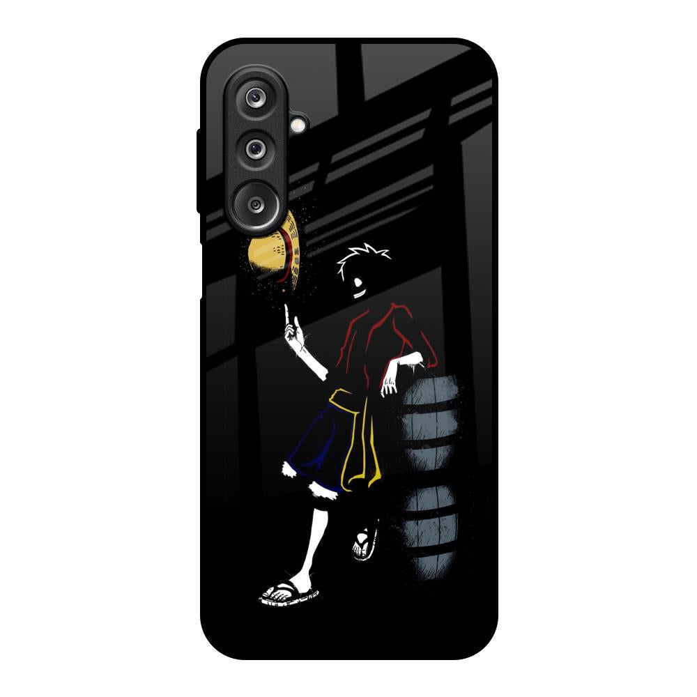 Luffy Line Art Samsung Galaxy M36 5G Glass Back Cover Online
