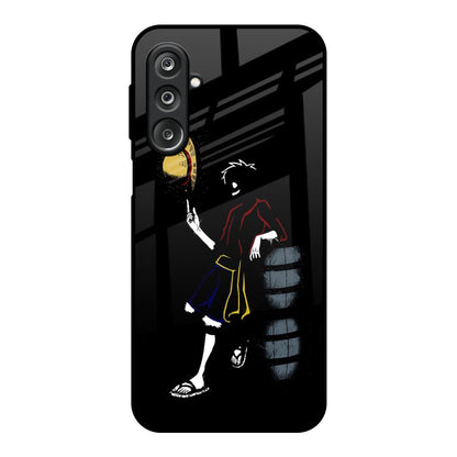 Luffy Line Art Samsung Galaxy M36 5G Glass Back Cover Online