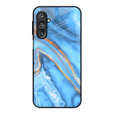 Vibrant Blue Marble Samsung Galaxy M36 5G Glass Back Cover Online