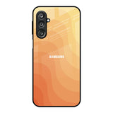 Orange Curve Pattern Samsung Galaxy M36 5G Glass Back Cover Online