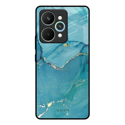 Blue Golden Glitter Realme 15 Pro 5G Glass Back Cover Online