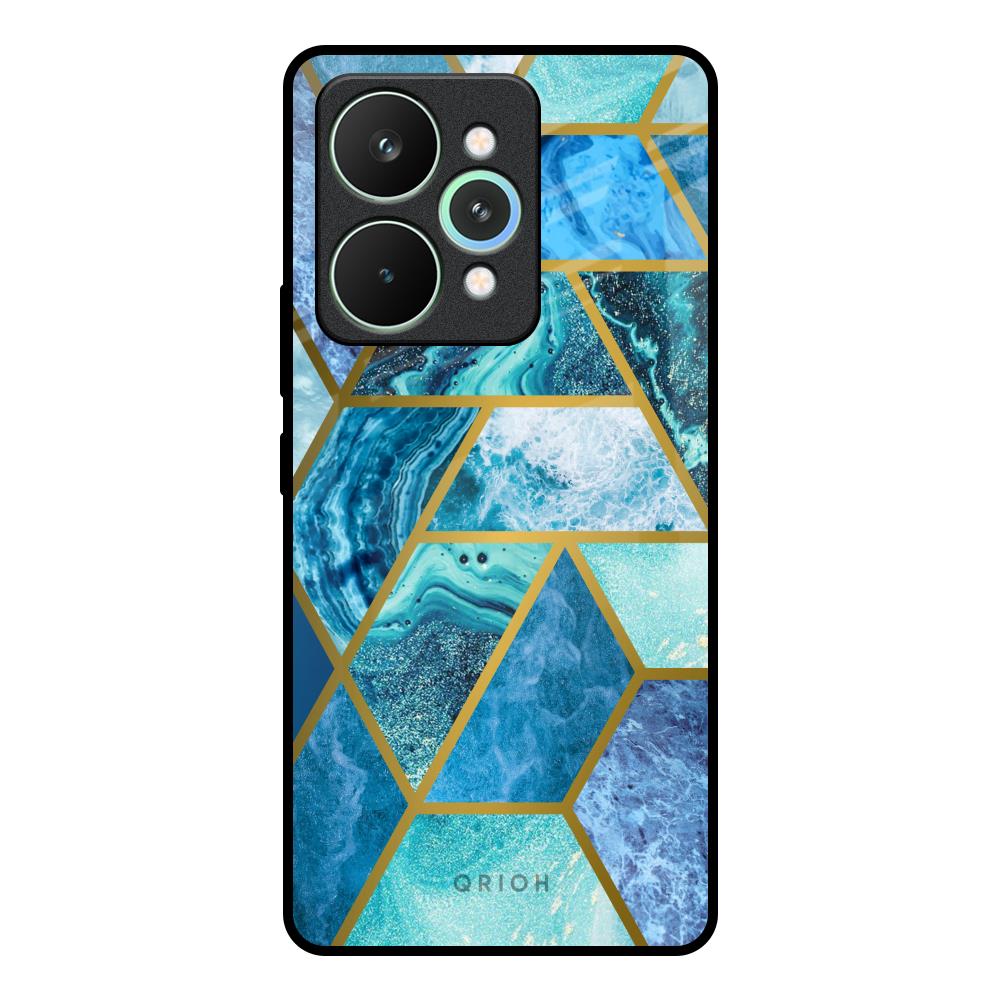 Turquoise Geometrical Marble Realme 15 Pro 5G Glass Back Cover Online