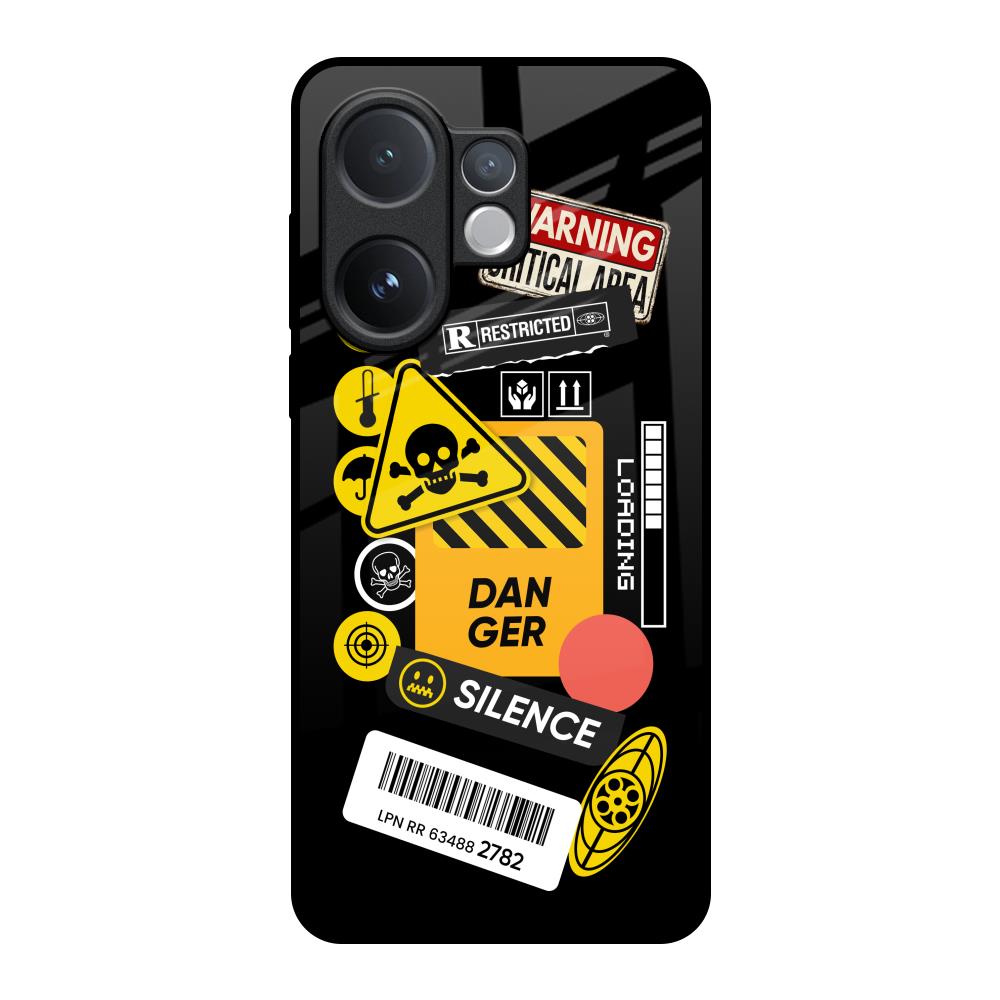 Danger Signs Vivo V60 5G Glass Back Cover Online