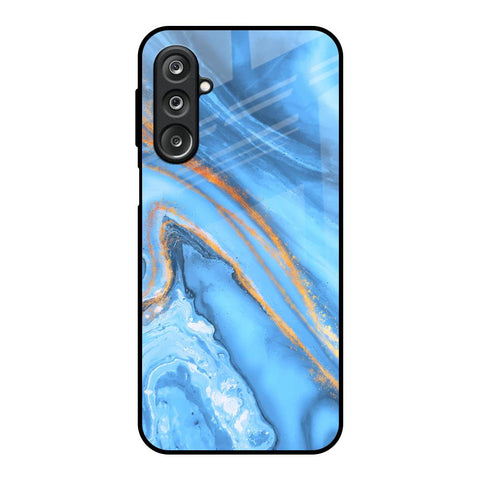 Vibrant Blue Marble Samsung Galaxy F36 5G Glass Back Cover Online