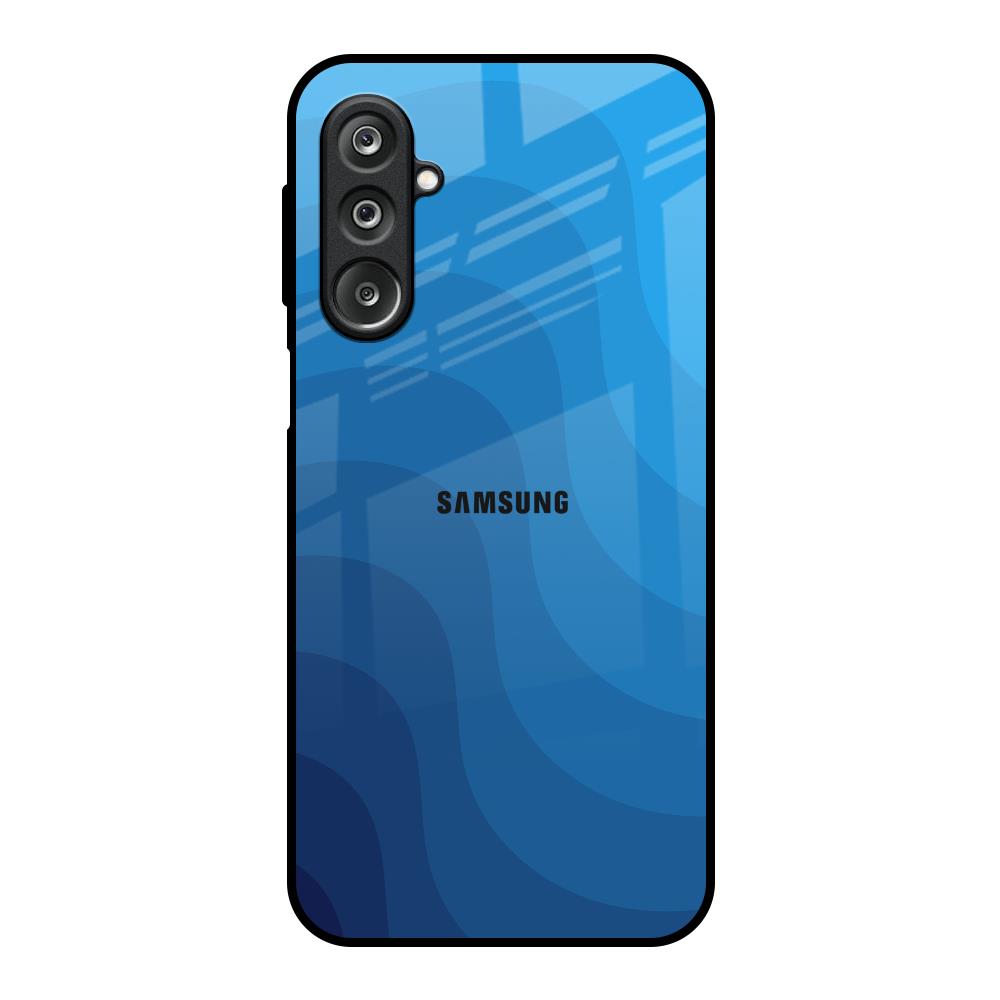 Blue Wave Abstract Samsung Galaxy F36 5G Glass Back Cover Online