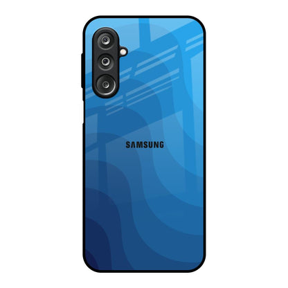 Blue Wave Abstract Samsung Galaxy F36 5G Glass Back Cover Online