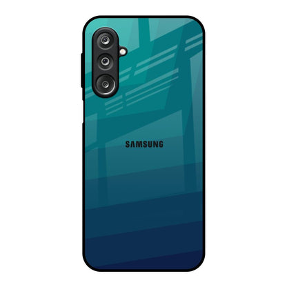 Green Triangle Pattern Samsung Galaxy F36 5G Glass Back Cover Online