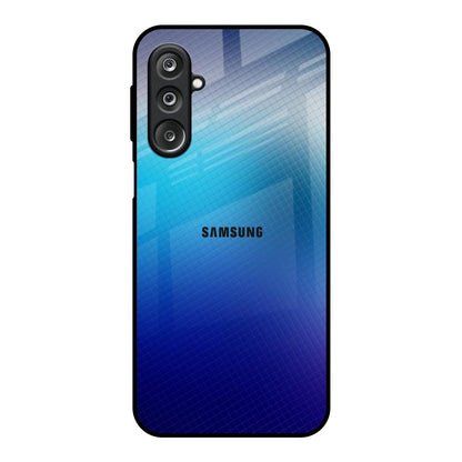 Blue Rhombus Pattern Samsung Galaxy F36 5G Glass Back Cover Online