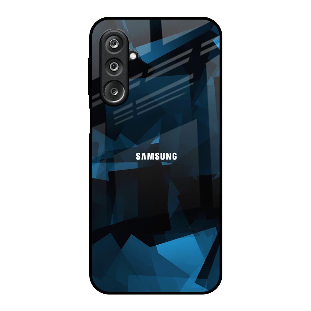Polygonal Blue Box Samsung Galaxy F36 5G Glass Back Cover Online