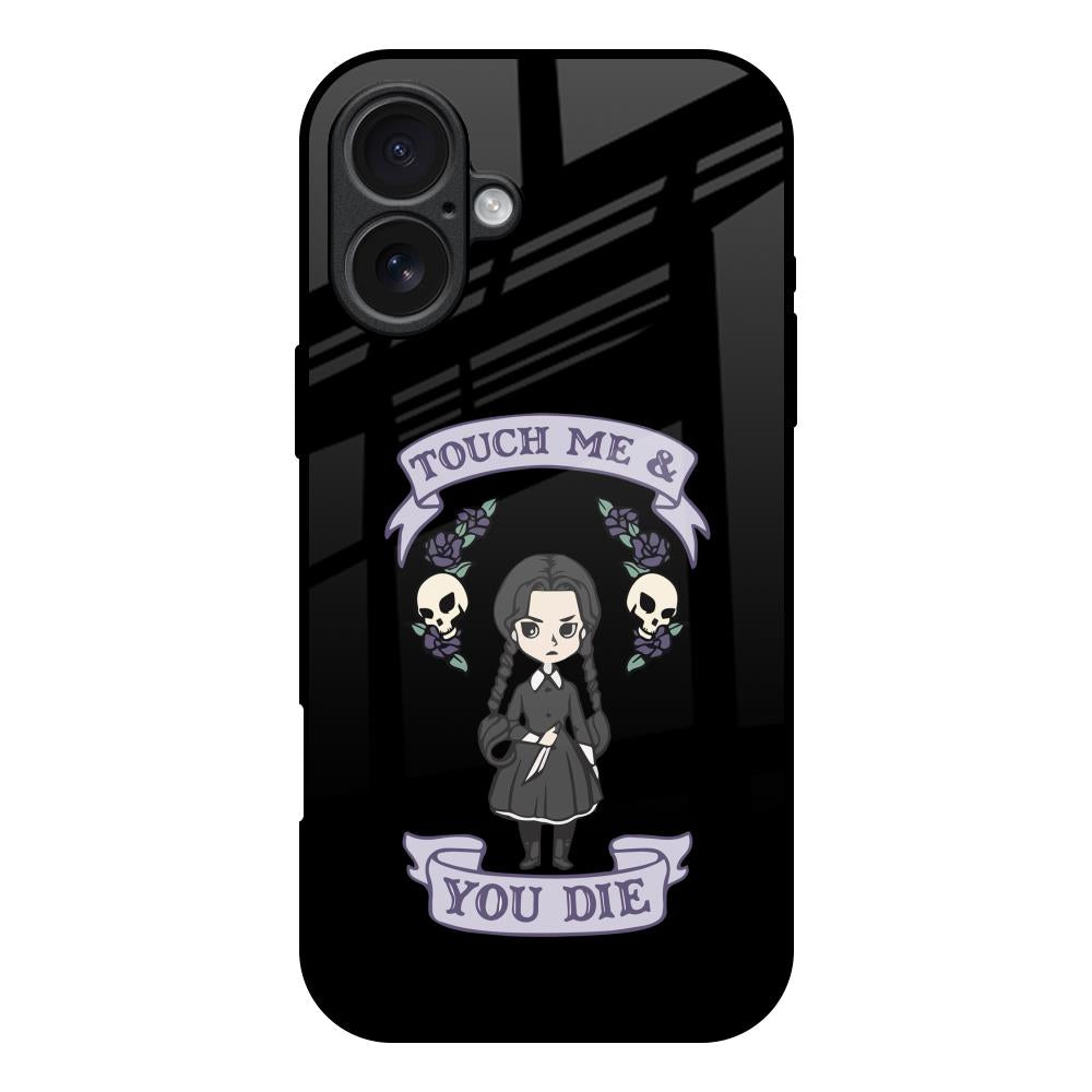 Touch Me & You Die iPhone 17 Glass Back Cover Online