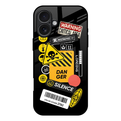 Danger Signs iPhone 17 Glass Back Cover Online