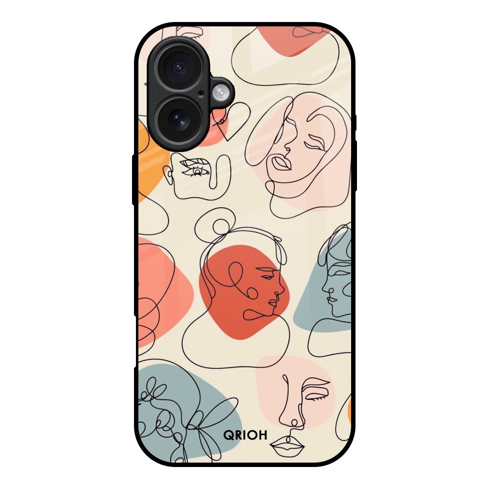 Abstract Faces iPhone 17 Glass Back Cover Online